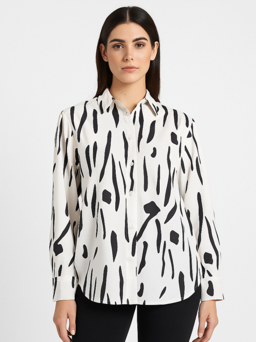 Shirt With Black & White Combination