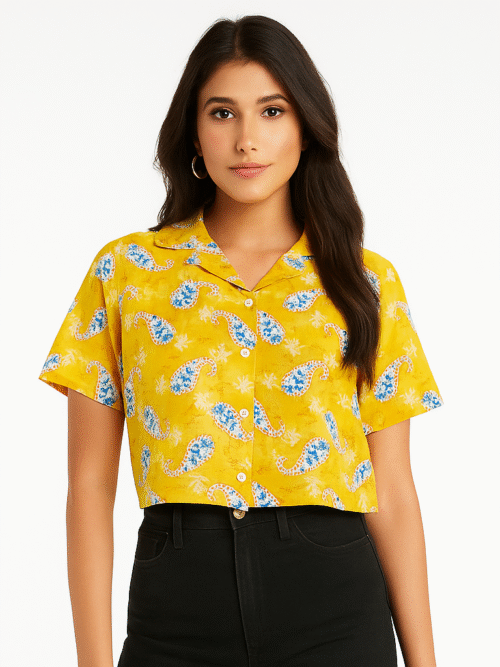 Yellow Printed Short Shirt