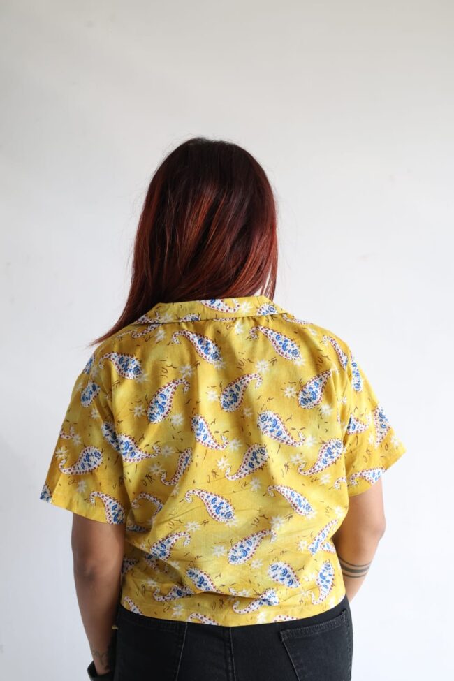 Yellow Printed Short Shirt - Image 5