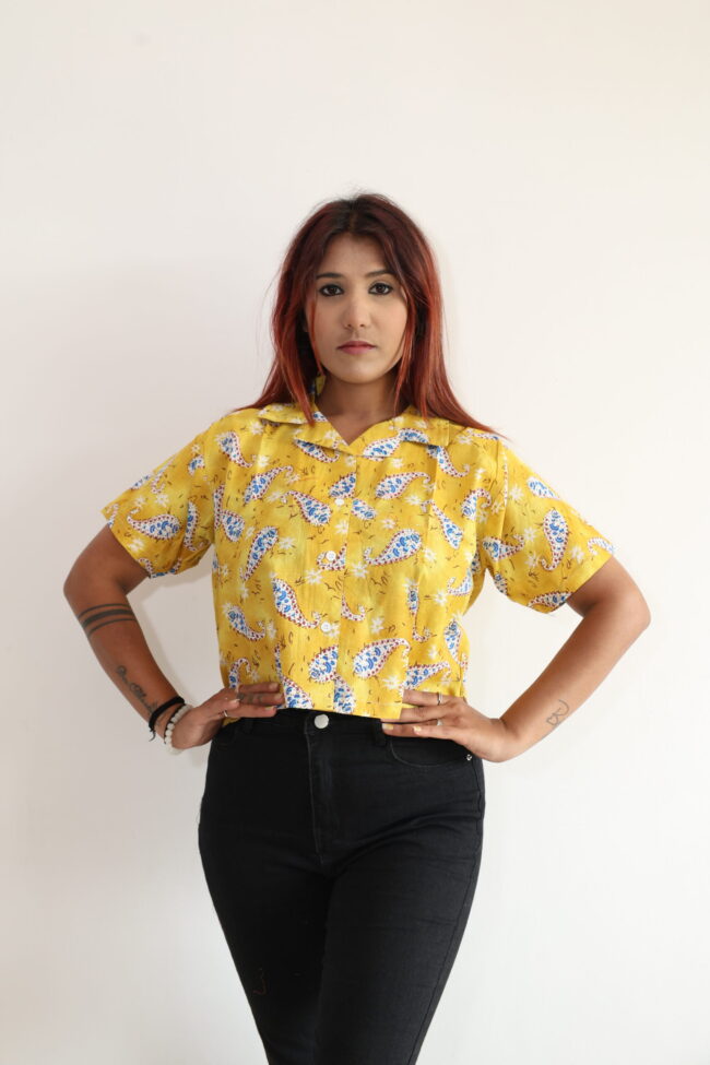 Yellow Printed Short Shirt