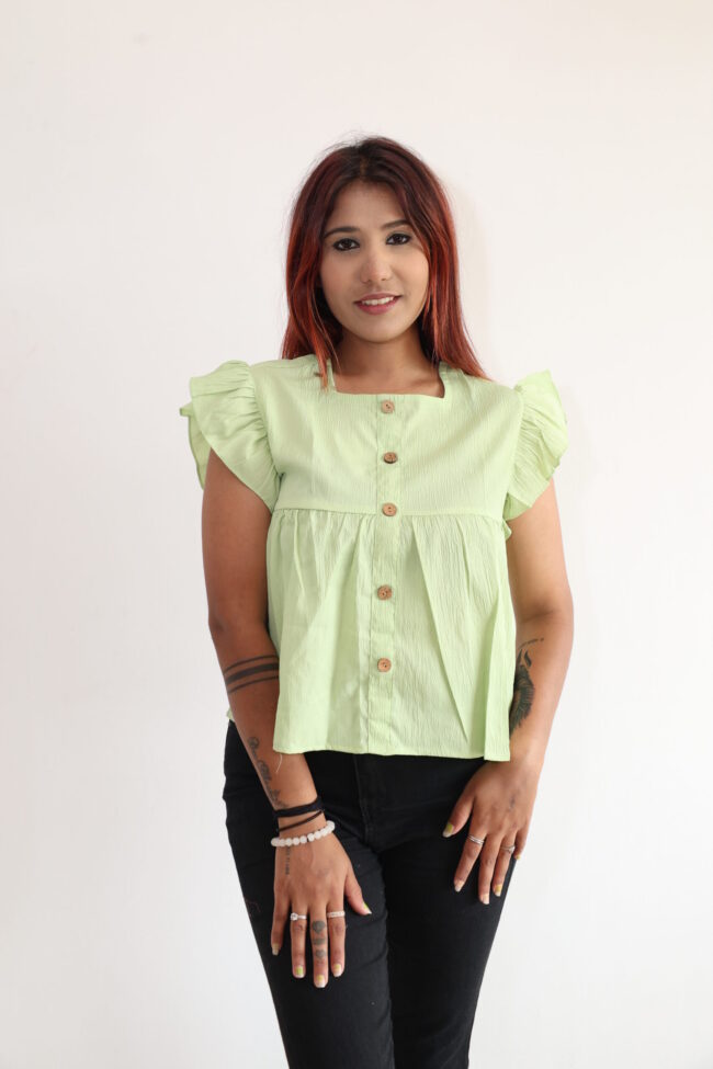 Crop  Top In Lime Green Color - Image 2