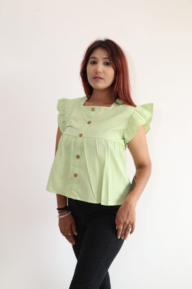 Crop  Top In Lime Green Color - Image 3