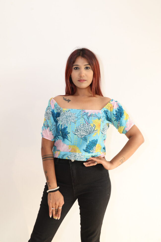 Smart Sky Blue Crop Top - Image 2