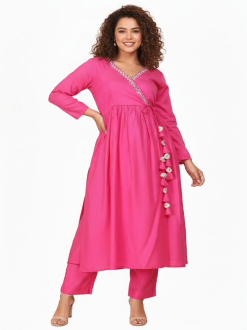 Women’s Chanderi Cotton Kurti | Regular Fit with Handwork